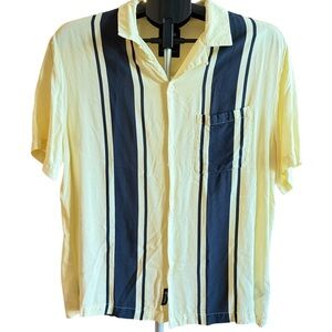 Stance Casual Yellow and Navy Striped Shirt